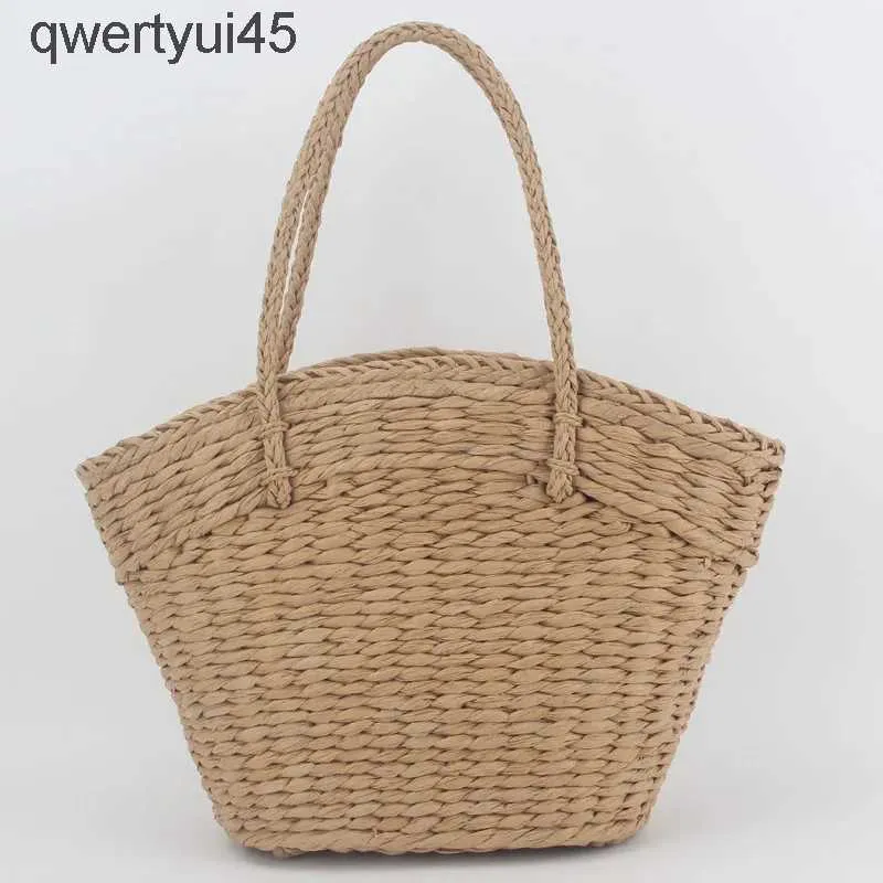 Shoulder Bags andmade Womens andbag Designer Straw Bag Boemian Woven Summer Beac Bags Female Knied Tote ig Capacity Sopping BasketH24220