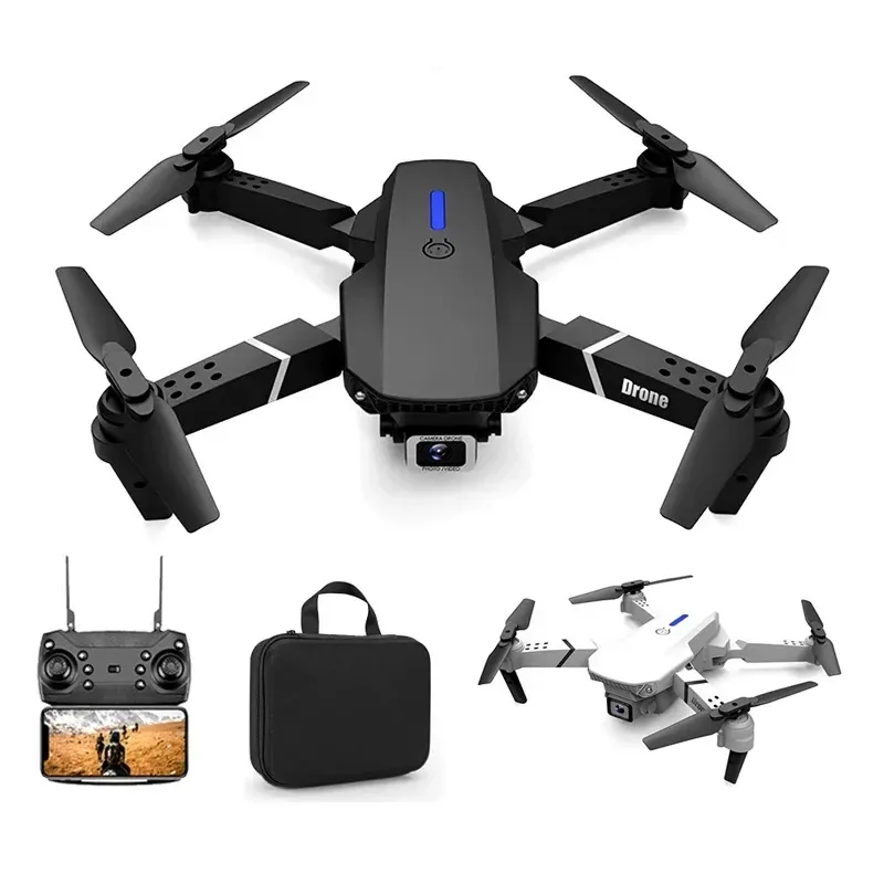 Faltbare E88 Pro E525 Drohnen mit 4K-Kamera, WiFi-Fernbedienung, tragbar, 360° rollend, 2,4 G FPV, Headless-Modus, Quadrocopter UAV