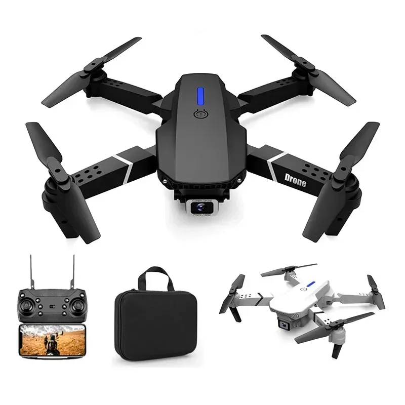 Foldbar E88 PRO E525 DRONES MED 4K CAMERA WIFI Remote Control Portable 360 ​​° Rolling 2.4G FPV Huvudlöst läge Quadrocopter UAV