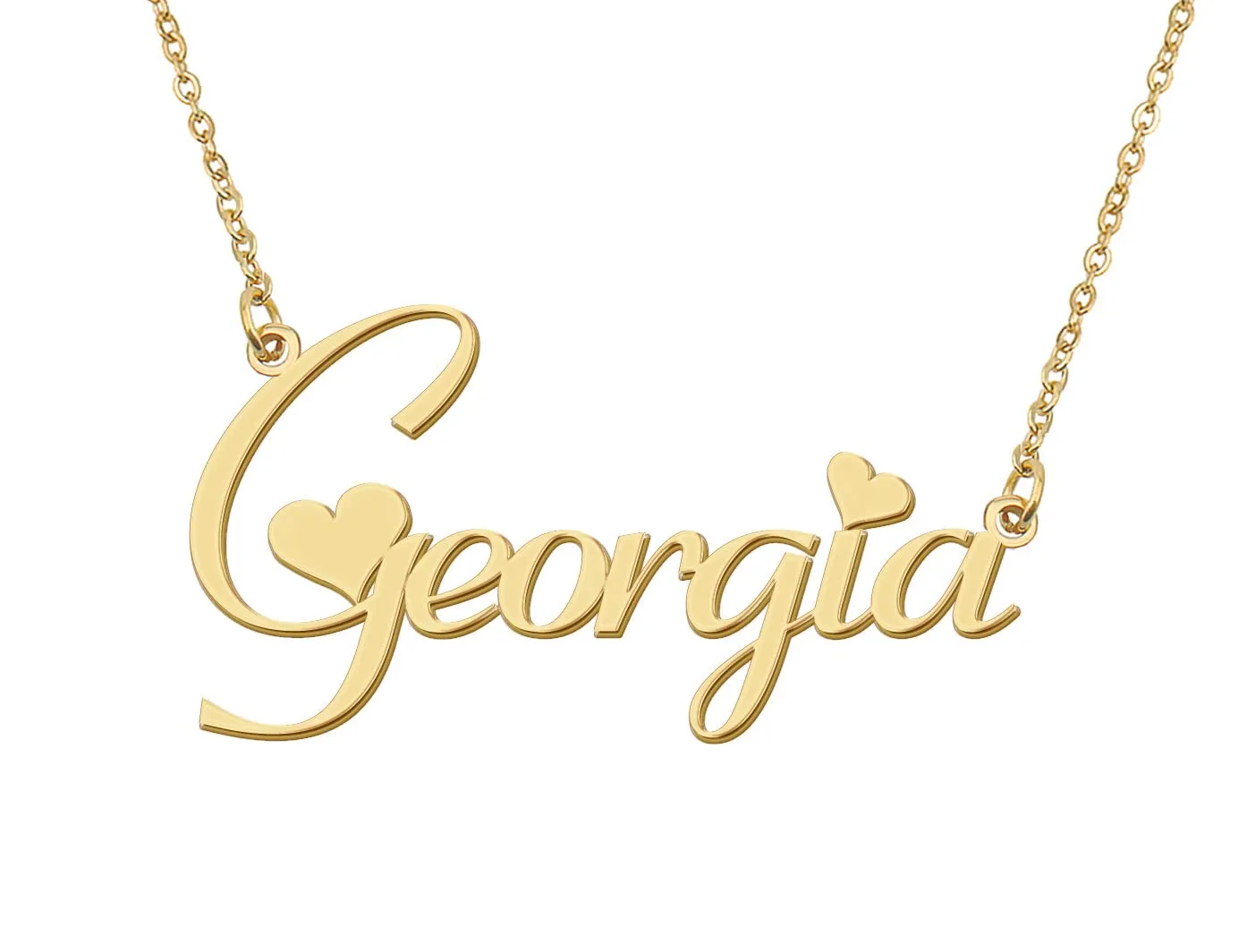 Georgia naam ketting hanger voor vrouwen meisjes verjaardagscadeau aangepaste naamplaatje kinderen beste vrienden sieraden 18k vergulde roestvrijstalen hanger