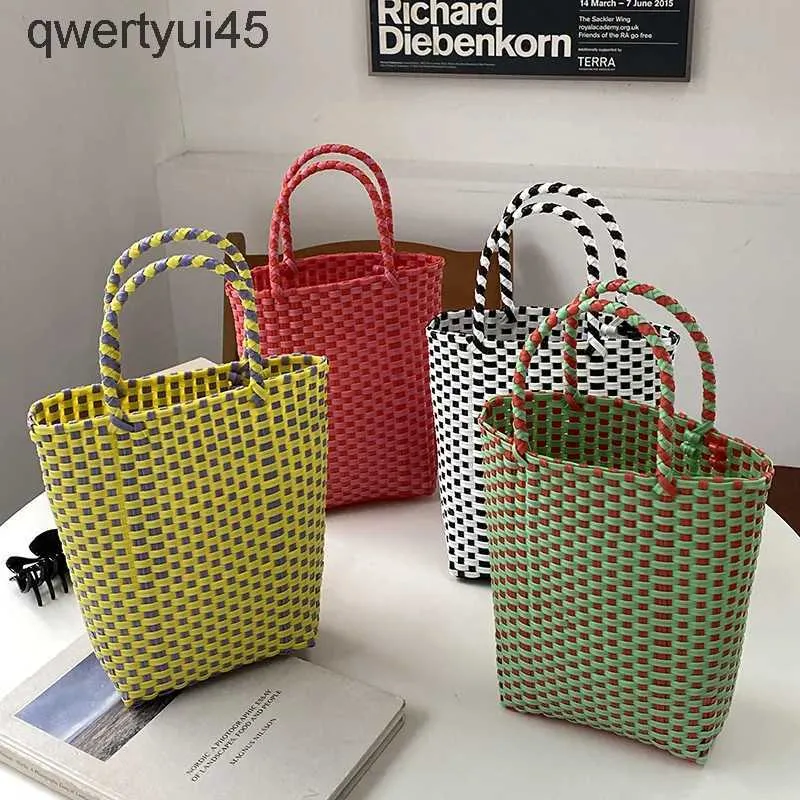 Totes ylexyr Ins Plastic PP and Woven Beac Bag Vegetable Basket Bags Straw Sopping Tote Carry andbagH24220