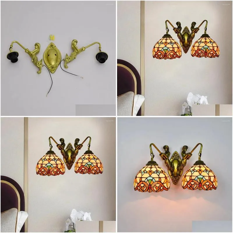 Lampes murales LED moderne antique salle de bains éclairage appliques en verre dortoir décor Penteadeira Camarim ensembles de salle à manger bougie lampe Drop Deliv Dhwjs