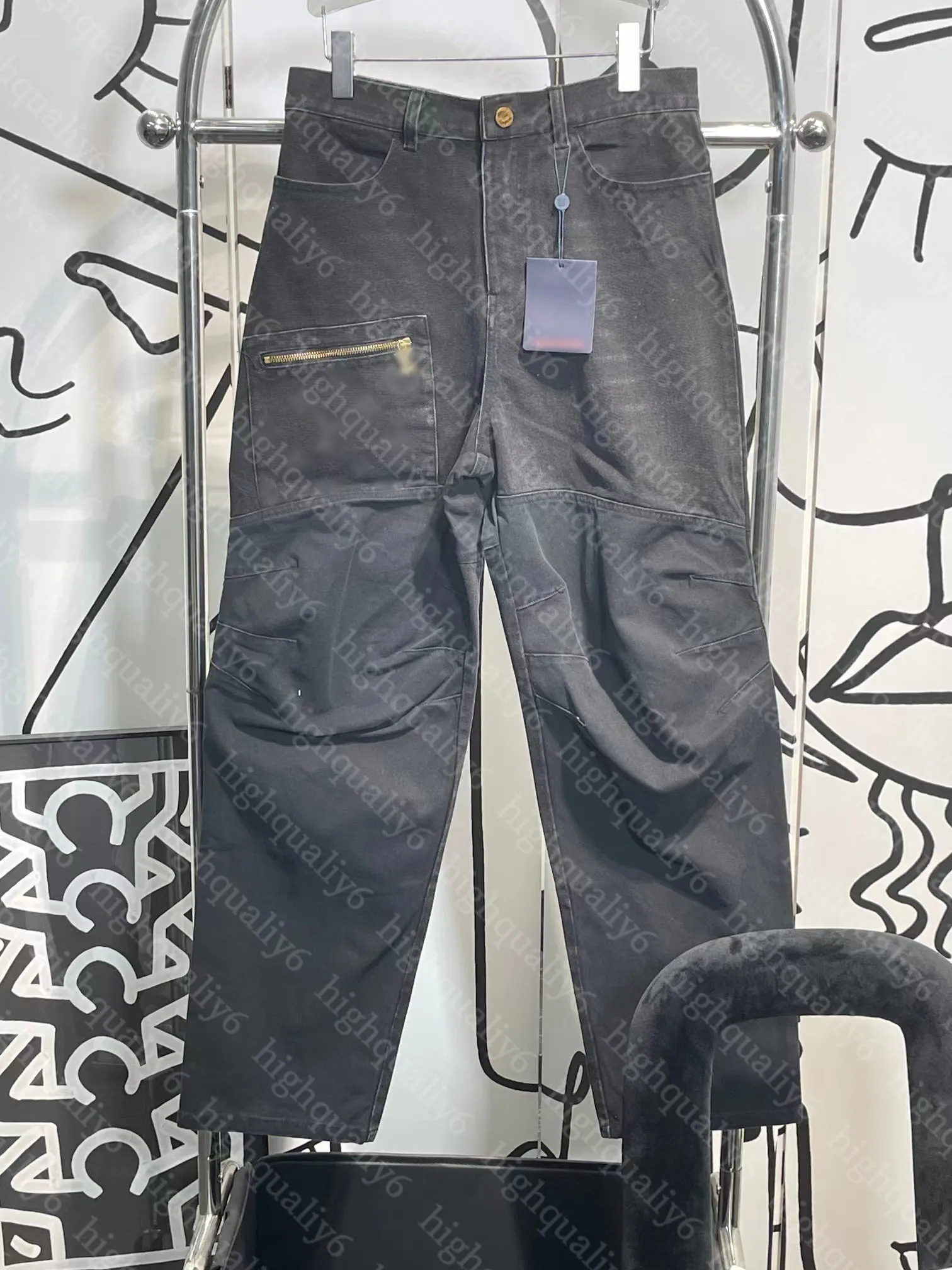 2024 Jeans imprimés de nouveaux patchworks, style européen et américain ll pantalon de mode robuste pour les hommes et les femmes, livraison gratuite