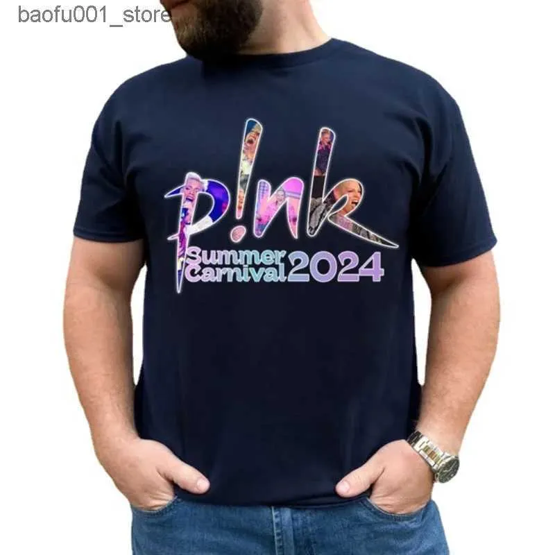 Męskie koszulki P! NK Pink Singer Summer Carnival 2024 Tour Shirt Fan miłośnicy koszuli muzyka koszulka Trust Firma Koszulka Mężczyzn Mężczyzn Mężczyzn Kobiet odzieży Q240220