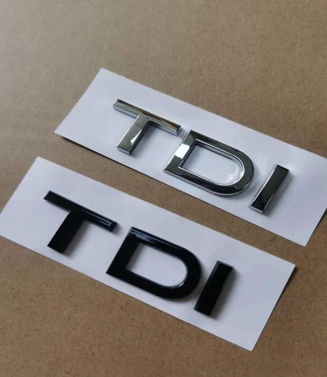 1x Chrome Glossy Black ABS TDI CAR CAR CAR LEAR EMBLEM STICHER A1 A3 A4 A5 A6 A6L A7 A8 S3 S6 Q3 Q5 Q7 TT S RS9933628