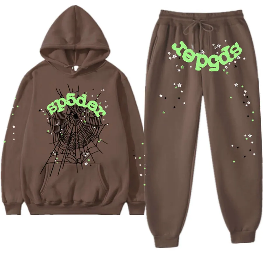 Sp5der セットアップ(hoodie&sweatpants) Spider Hoodies Pink 555555 Men's Sets Pants Jacket Casual
