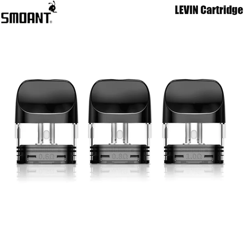 2 Stück / Packung Original Smoant Levin Pod-Kartusche 2 ml mit 0,6 / 0,8 / 1,0 Ohm Mesh-Spule für Levin Pod Kit-Verdampfer