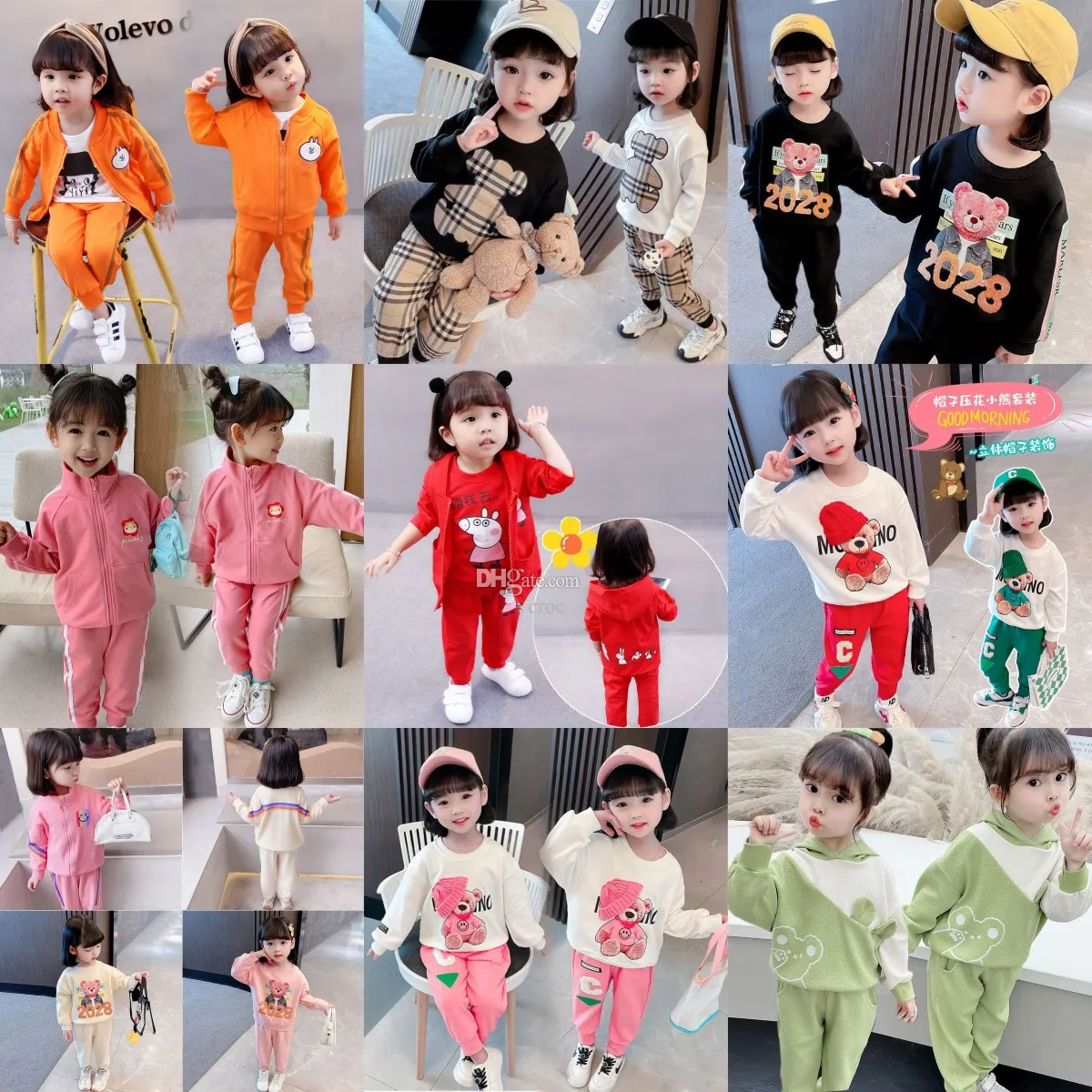 kids sets clothes Boys Girls Casual Autumn Spring baby set shorts boy CartoonLong Sleeve Pantssize 90-130 k1V4#