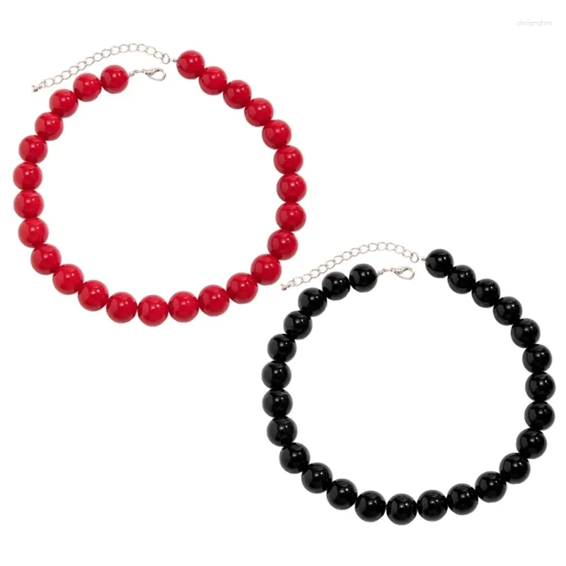 Halsband, leichte Perlen, langlebige Acryl-Perlen-Halskette, kurzer trendiger Halsschmuck, Geschenk für Fashionistas F19D