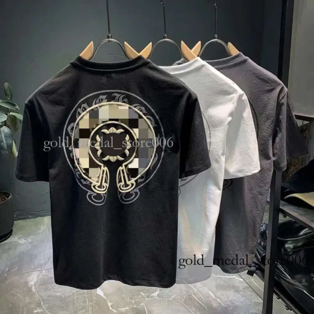 Yaz Haçları T-Shirts Erkek Tişört Tasarımcı Erkekler Krom Thirts Gevşek Kalp ch Baskı Kısa Kol Günlük Chromees Man Tee Giyim 295