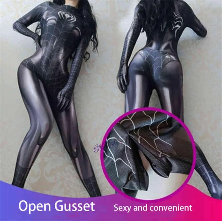 Sexig Black Cat Superhero Cosplay Costume for Women Halloween Costume Christmas Tight 3D Printing Jumpuit Bodysuit H2208011886484