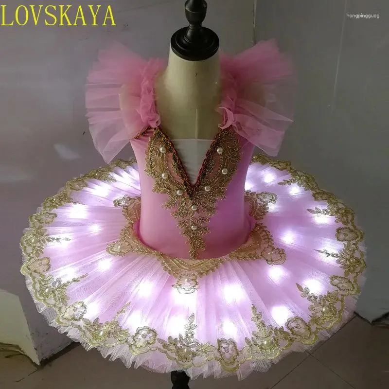 Stage Wear Ballet Light Swan Lake Pancake Girl Robe de danse pour enfants adultes