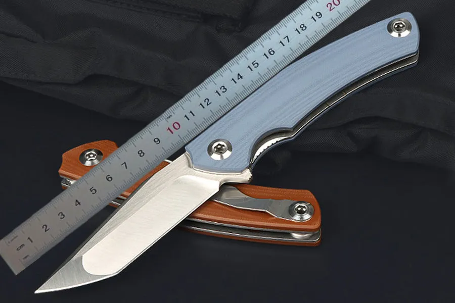 1pcs nouveau M7709 Flipper couteau pliant D2 Satin Tanto Point Blade G10 avec poignée en tôle d'acier inoxydable roulement à billes ouverture rapide EDC couteaux de poche