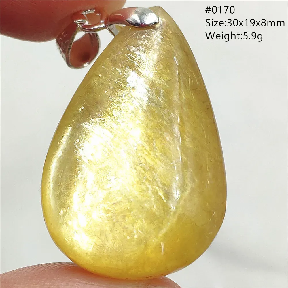 Pendentifs Or naturel lépidolite Quartz Flash Tourmaline pendentif bijoux collier jaune Mica femme hommes perles claires cadeau de mode AAAAAA