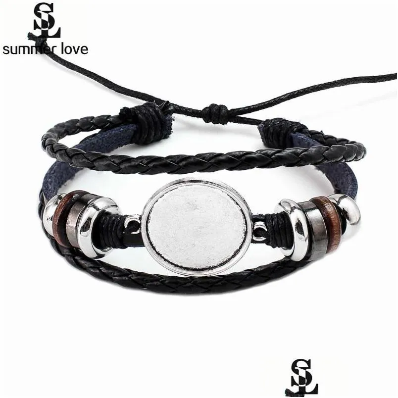 Cadeia artesanal MTILAYER CAUSÃO CABOCHON BRACELHEGE DE CABOCHON PARA MULHORES HOMENS 20MM DIY PO BASE BASEL