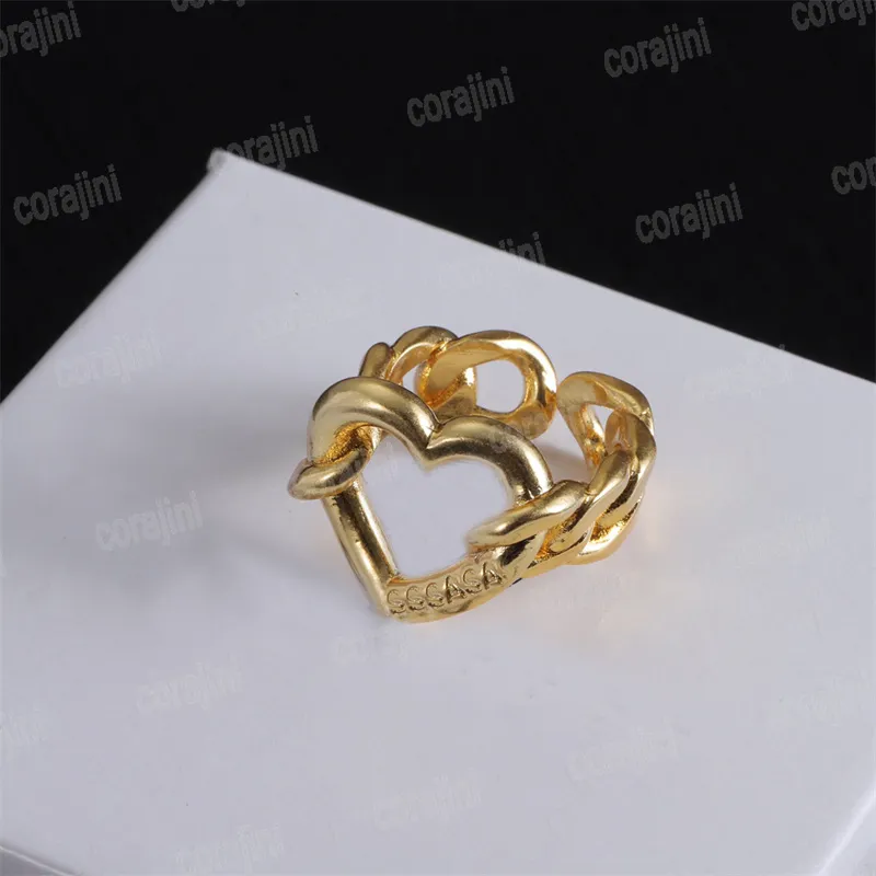 Fashion Minimalist Jewelry Silver Gold Heart Rings Couple Love Entanglement Design Niche Light Luxury Designer Pairing Ring With Box