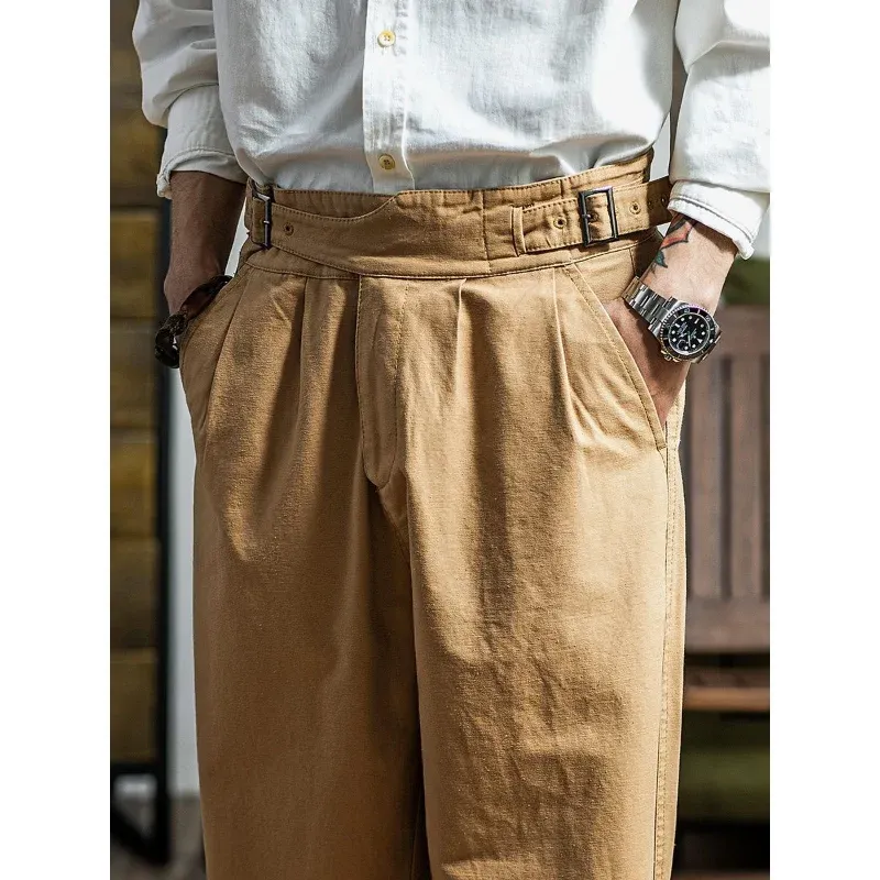 Sweatpants American Retro Military Pants Gurkha Improved Tooling Trousers High Waist Straight Loose Wide Leg Pants Naples Causal Army Pants