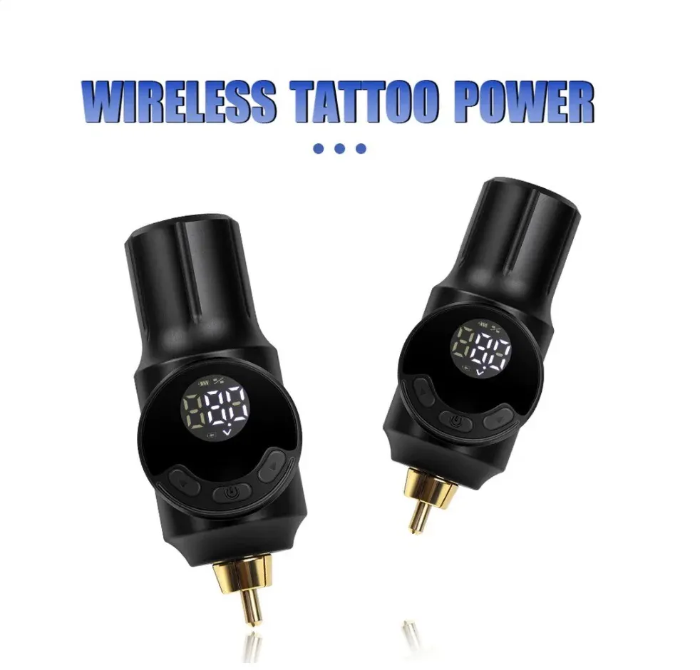 Guns Mini Wireless Tattoo Power Supply 1500MAH Digital LED Screen RCA Connector Type C Quick Charge for Rotary Pen Machine Battery