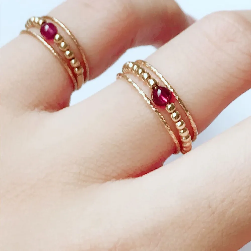 Yüzükler El yapımı doğal garnet yüzükler mafsal takı altın fiiled femme anillo anel boho takılar joyas aneis yüzük kadınlar için