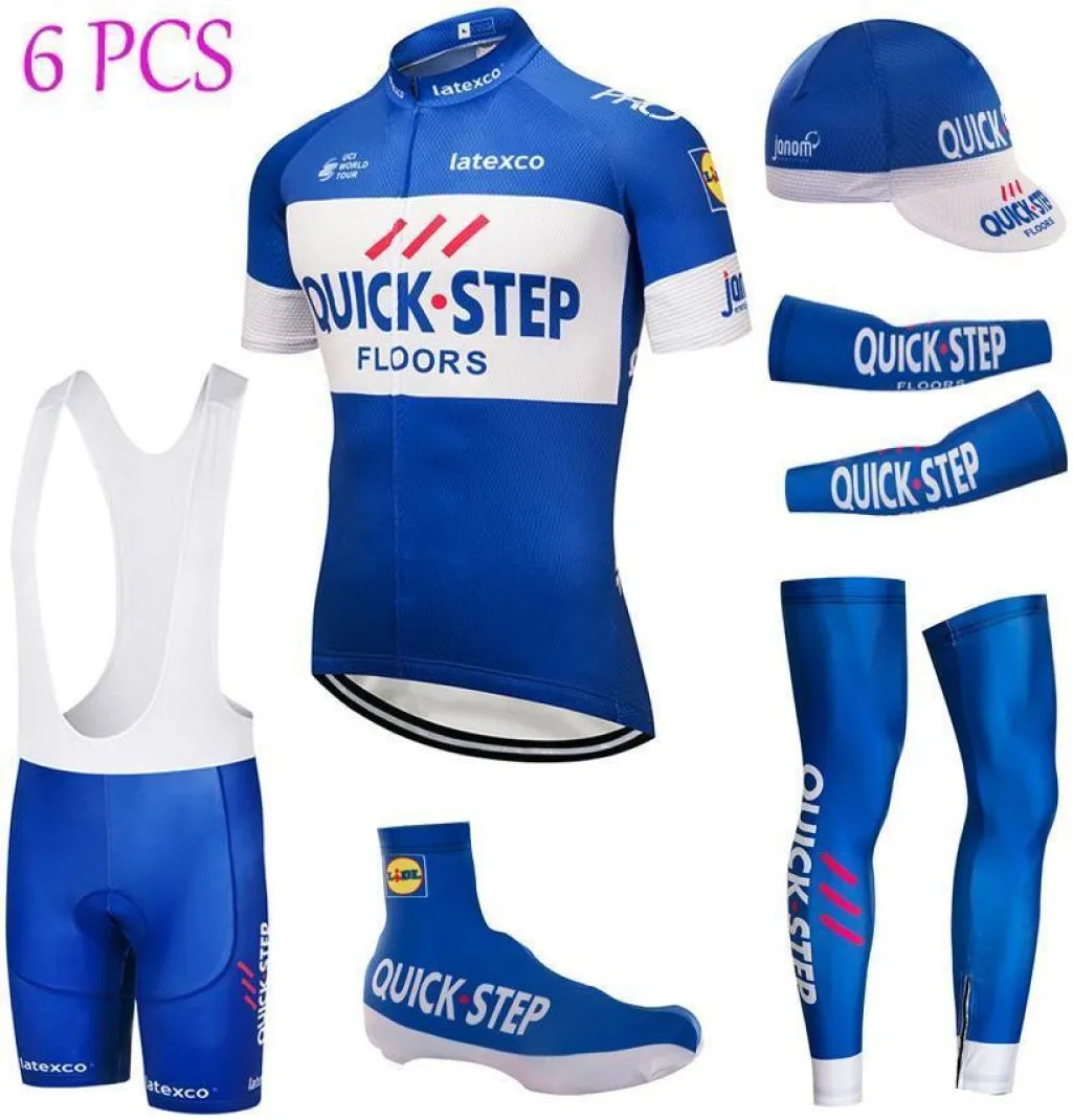 2020 Team Quickstep Radtrikot-Shorts-Anzug, schnell trocknende Sommer-Fahrradshorts, komplettes Set mit Rad-Ärmelwärmern und Fahrrad-Sh5062302