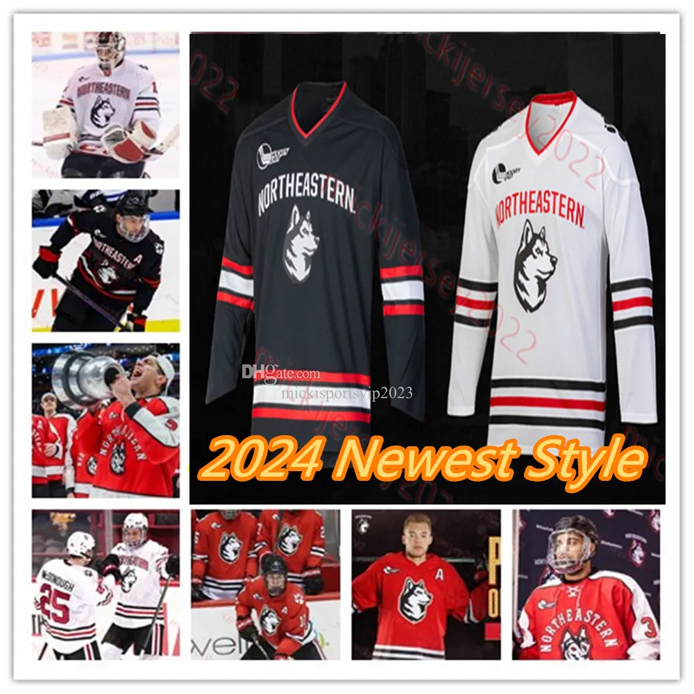 Devon Levi Dylan Sikura Northeastern Hóquei Jersey Personalizado Costura Mens Juventude 3 Jayden Struble 8 Adam Gaudette 23 Michael Kesselring Northeastern Huskies Jerseys