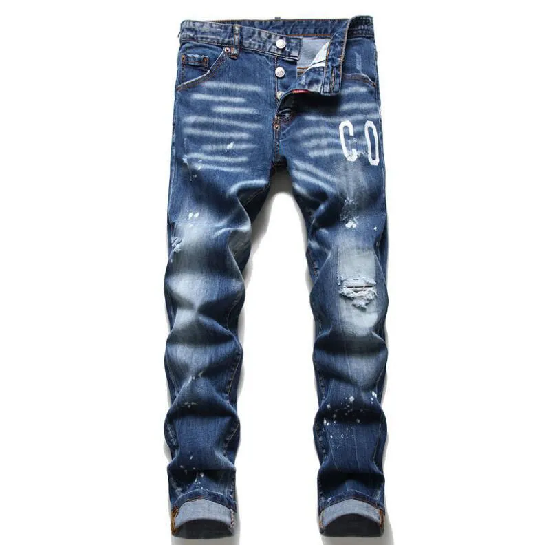 Casual Streetwear Blue Slim Fit Dżinsy Mężczyźni jesienne dżinsy spodnie Męskie Trendy Dance Club Skinny Jean Toursers