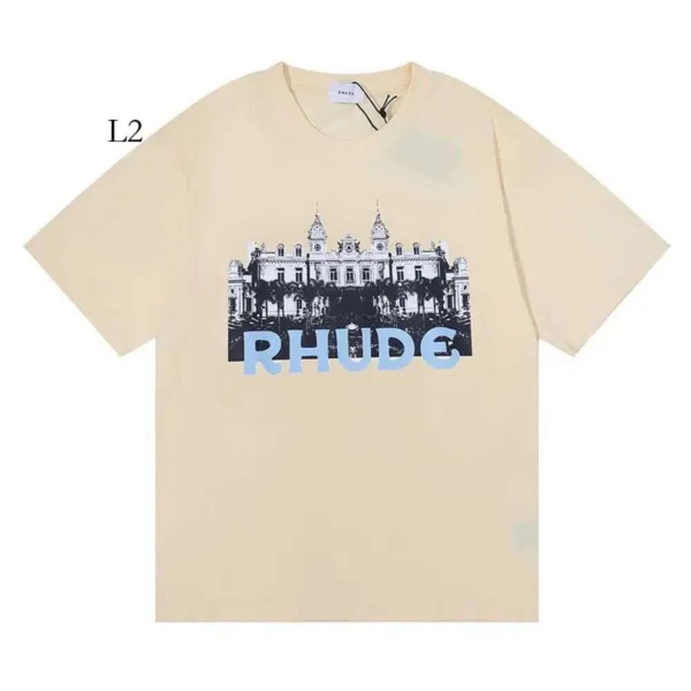 Designer Fashion Vêtements Tees Rhude Tshirt Casino Hd Château Imprimer T-shirt Coton Streetwear Tops Casual Sportswear Rock Hip Hop à vendre 323