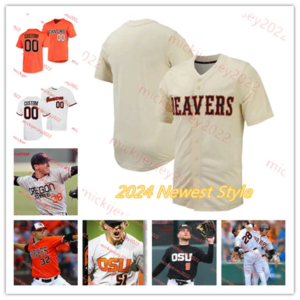 Maillot de baseball de l'État de l'Oregon Ruben Cedillo Tanner Smith personnalisé pour hommes Brady Kasper Wilson Weber Easton Talt Jacob Krieg Canon Reeder Maillots des castors de l'État de l'Oregon