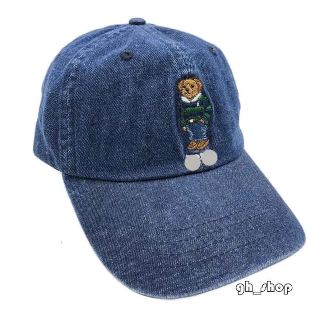 2024 High Version Ball Caps Classic Baseball Polo Cap Blue And Green Stripe Sweater Bear Embroidery Hat Outdoor New With Tag 9206