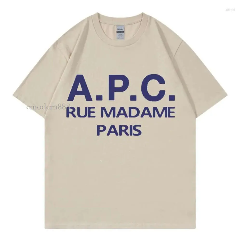Мужские футболки 2023 Летняя мода мужские/женские футболки большого размера APC с принтом в стиле хип-хоп, рубашка с коротким рукавом, одежда в корейском стиле, уличная футболка, футболка Emodern888