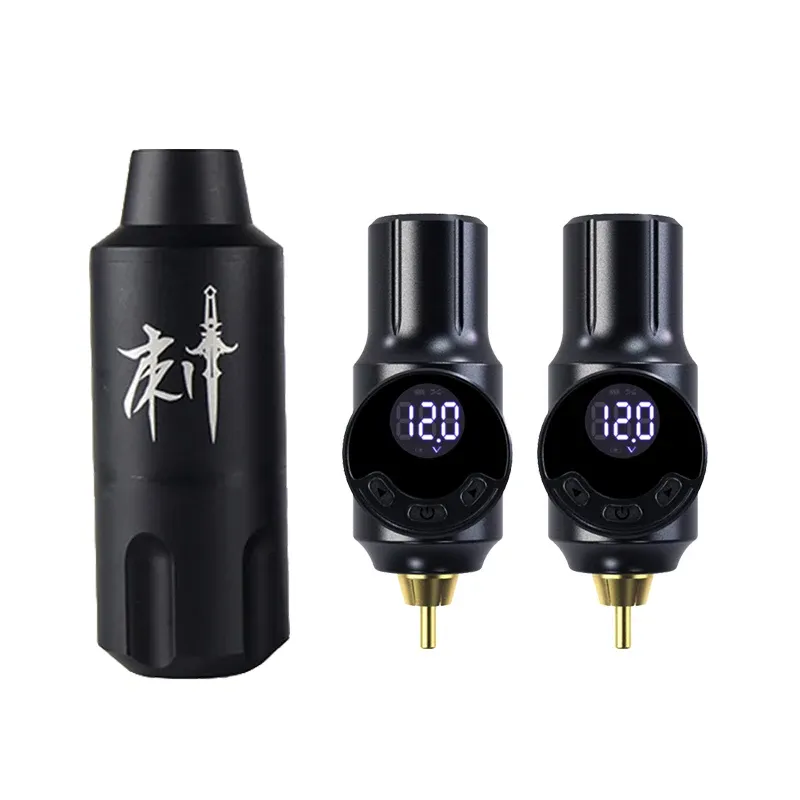 Parafusos kit de tatuagem rotativo conjunto hine sem fio lcd digital fonte alimentação mini 1500mah bateria rca conector cabo maquiagem permanente