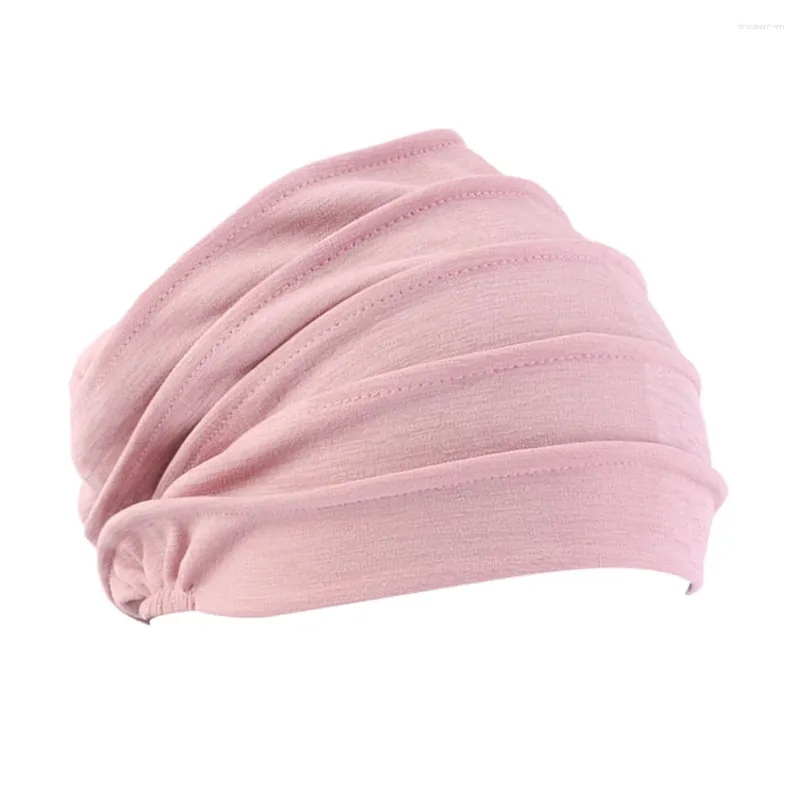 بيريتس القطن قبعة العلاج الكيميائي رأس التفاف عمامة نوم للنساء (وردي)