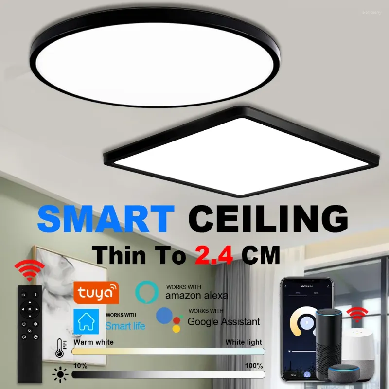 Luzes de teto LED luz app controle de voz alexa google remoto tuya inteligente para sala de estar quarto iluminação