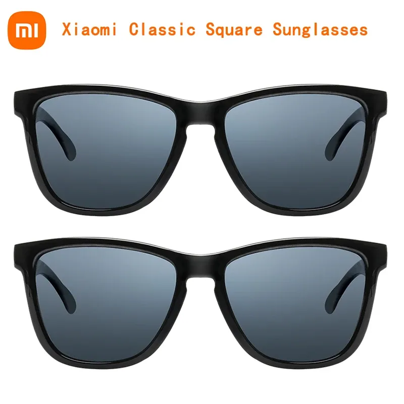 Kontroll Xiaomi Mijia Classic Square Solglasögon TAC Polariserade linser Glasögon Retro Ljus ram Skruvfri UV -skydd Förare Kvinnor Män