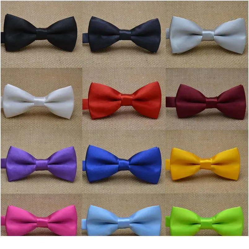 Bow Ties Classic Kid Bowtie Boys Grils Baby Children Tie Fashion 25 Solid Color Mint Green Red Black White Pets qylDLp