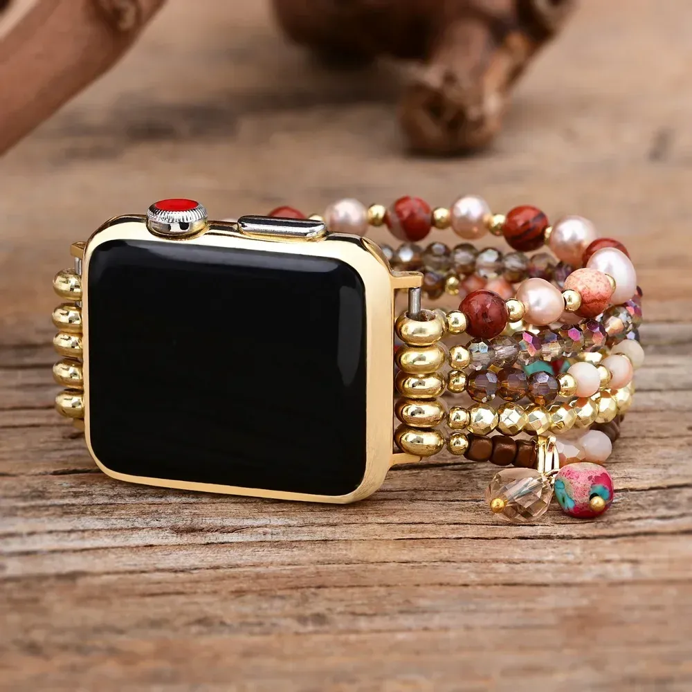 Bracelets Elegant Boho Elastic Handmade Watch Band Retro Delicate Delicate Bracelet pour Apple / Samsung / Fitbit Watch Watch WholesaledRopshipping