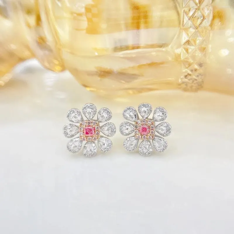 Łańcuchy ym2024 drobna biżuteria solidna 18k złota natura 0,24ct różowe wisiorki Diamenty naszyjniki dla kobiet urodzinowych prezentów urodzinowych