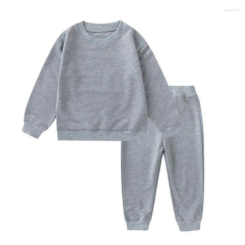 Set di abbigliamento per bambini ragazzo 2 pezzi set di vestiti primavera autunno 2024 felpa con cappuccio in cotone solido pantaloni sportivi casual coreani tuta per bambini tuta da ragazzo di altissima qualità.