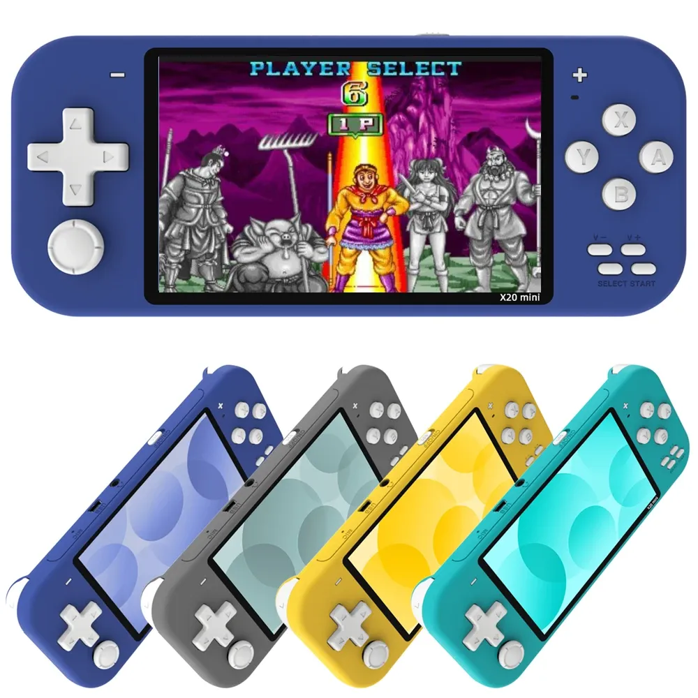 Spieler 2022 NEU X20 Mini Retro Handheld-Konsole 4,3 Zoll tragbares Videospiel für MAME/CPS/GBA/NES/GB/SEGA/NEOGEO/GBC/SNES-Emulatoren