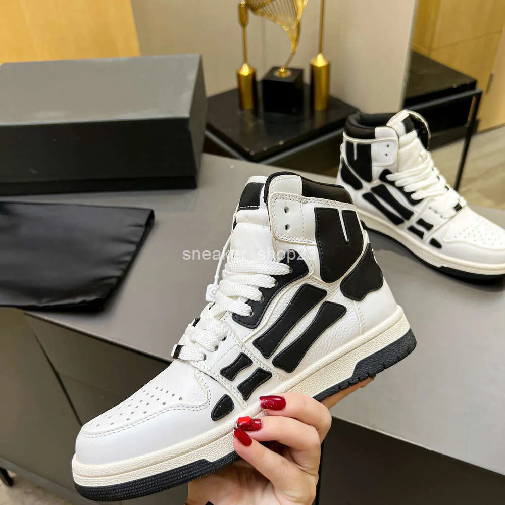 Amiiri Family Sports Sneaker Skel Shoes Canvas Chunky High Designer Star Same Bone New Shoe Fashion Board Casual Mens Little White XXUR