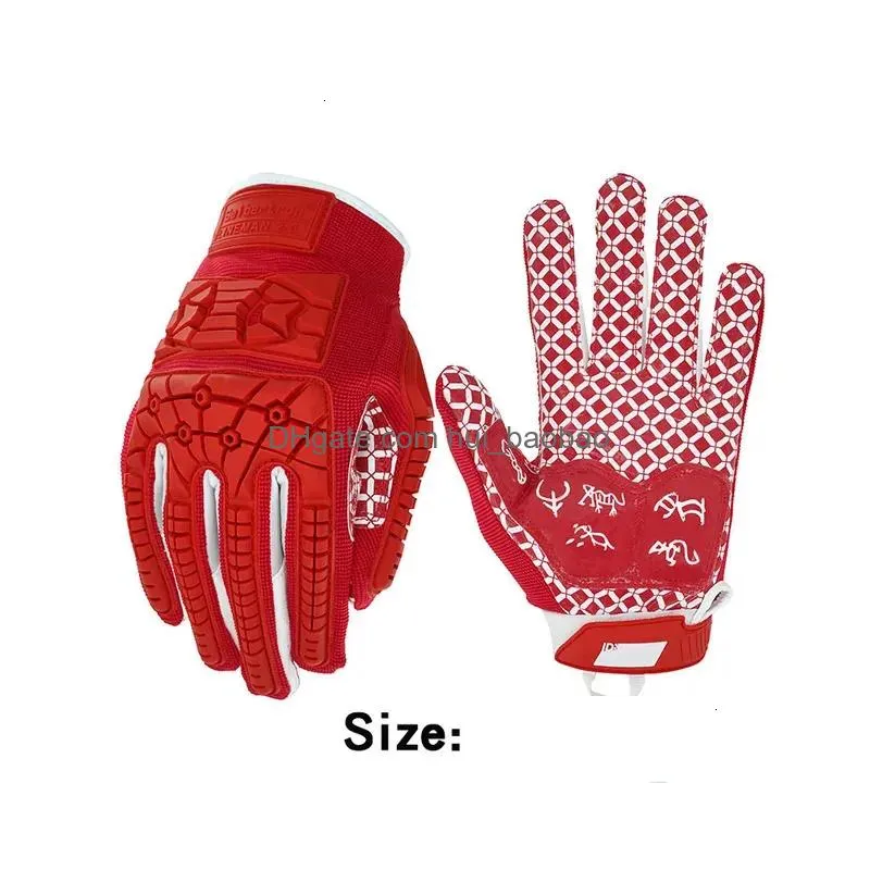 Guanti sportivi Seibertron Lineman 2.0 Palmo imbottito Ricevitore da football americano Tpr flessibile Protezione dagli impatti Guanto rosso da rugby Adt Drop Dh6Xj