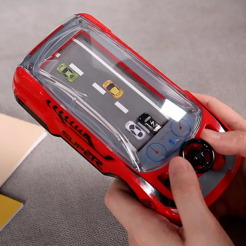 Spieler Rennwagen-Handheld-Game-Player mit 3D-Automodell und Lenkrad, echte Autorennspielkonsole, neuartiges Kinderspielzeug