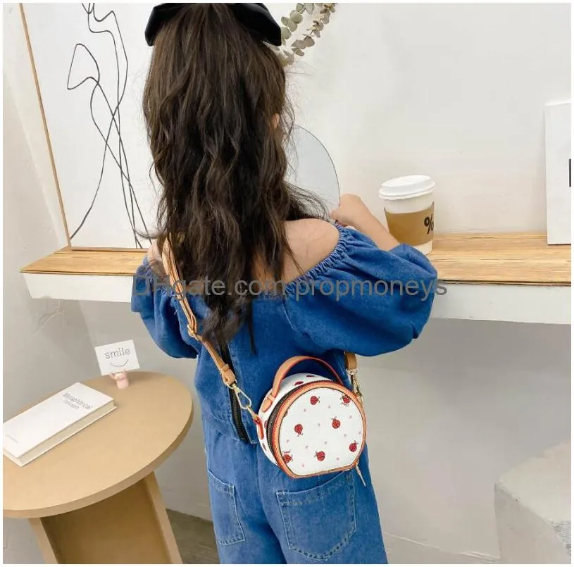 Handbags Leather Desinger Kids Flower Print Chain Handbags Embossing Circar Bucket Bags Pu Messenger Coin Purse Single Shoder Bag