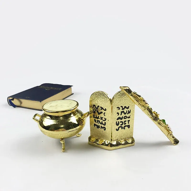 &equipments Ark of The Covenant Contents 10 Commandments 3 Pieces Set Aaron Rod/Manna Vessel & Tablets(2.75 INCHES)