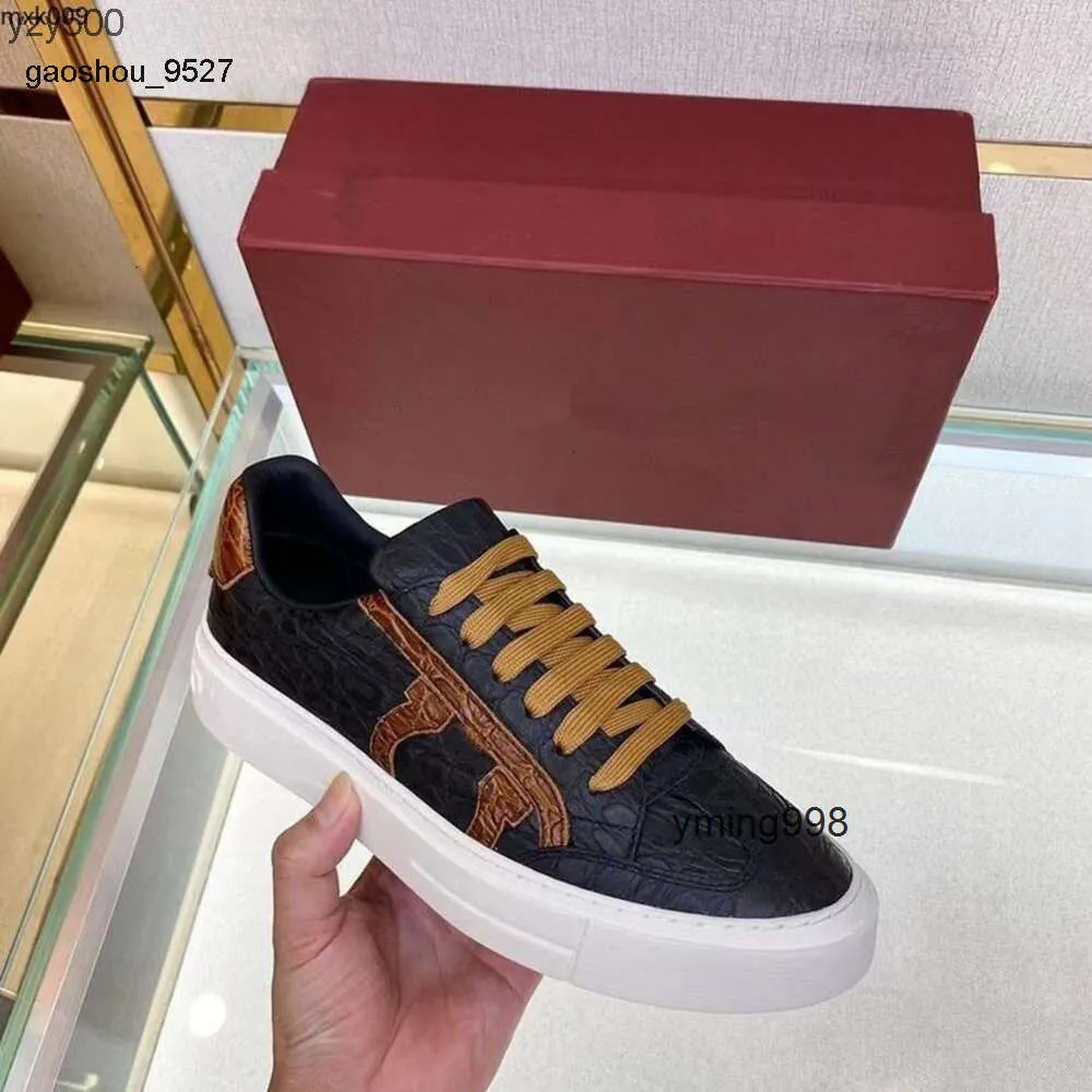 Shoe Fashion Men Designer Shoes 5 Färger Bekväm botten Fast Leather Luxury Mens Party Sports Casual Sh Sneaker Trainers RH10 QXFX FERAGAMO SFAT 6F71