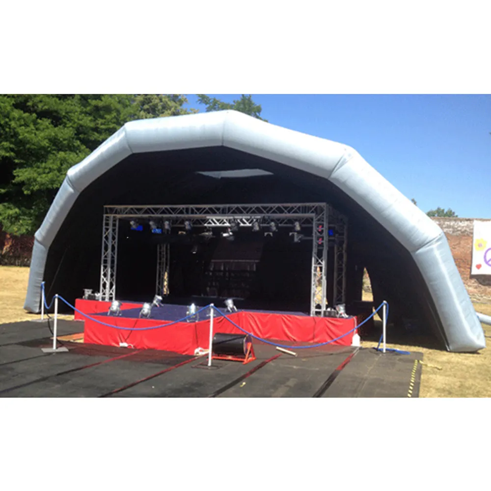 Groothandel 10x8x5mh (33x26x16.5ft) Grote grijze opblaasbaar podiumbedekking Luchtdak Blaad gigantische tent tent op voor uitvoering2