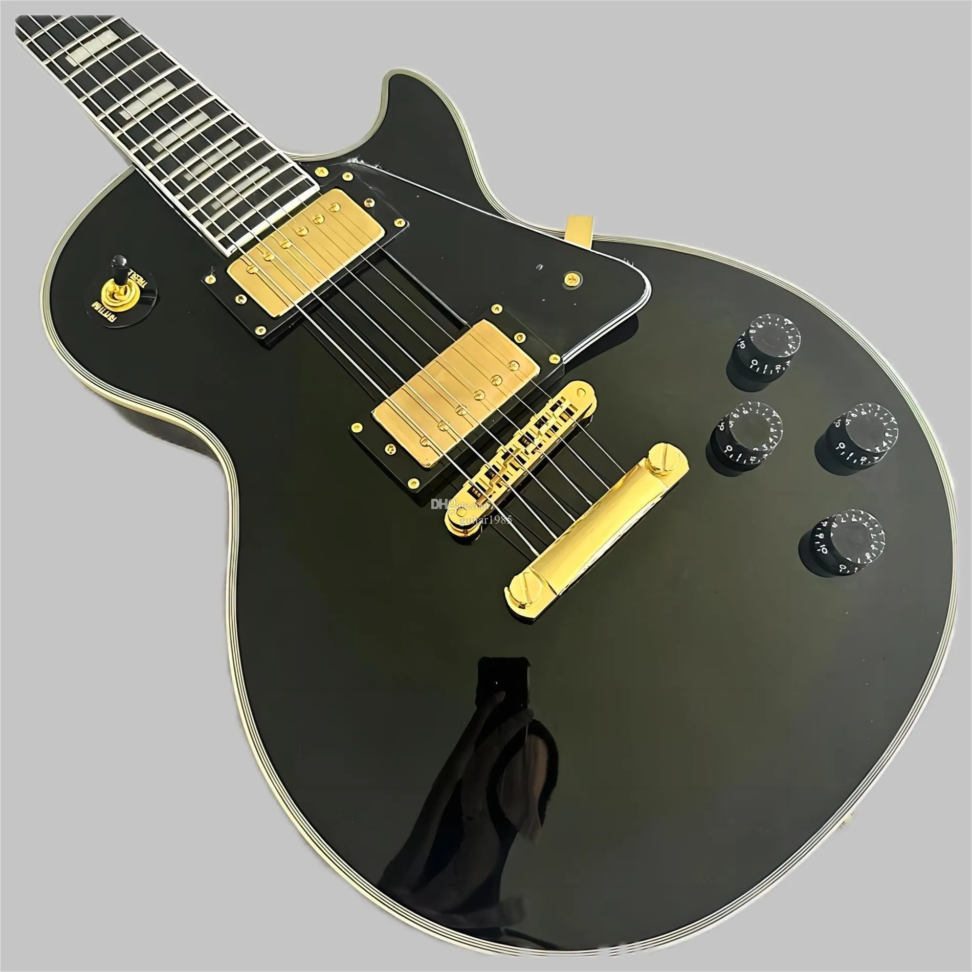Anpassad butik, tillverkad i Kina, anpassade elektriska gitarrer av hög kvalitet, ebenholts fingerplatta, Tune-O-Matic Bridge, gratis 2589