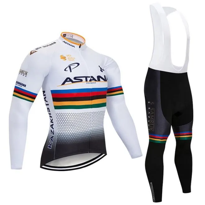 Winter Cycling Jersey Set 2020 Pro Team ASTANA Thermal Fleece Cycling Clothing Ropa Ciclismo Invierno MTB bike jersey bib pants ki8751397