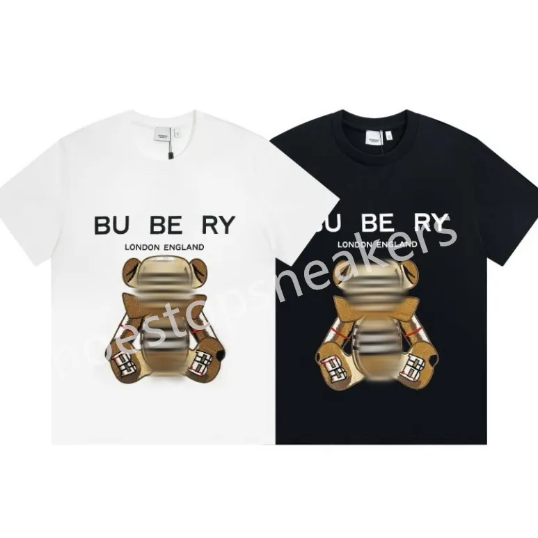 2024 Nieuwe Designer Luie Unisex T-shirts Korte mouw Zomer Casual T-shirts Unisex Tees Letters Oversized Twee kleuren Wit Zwart Cartoon Patroon Maat XS-L