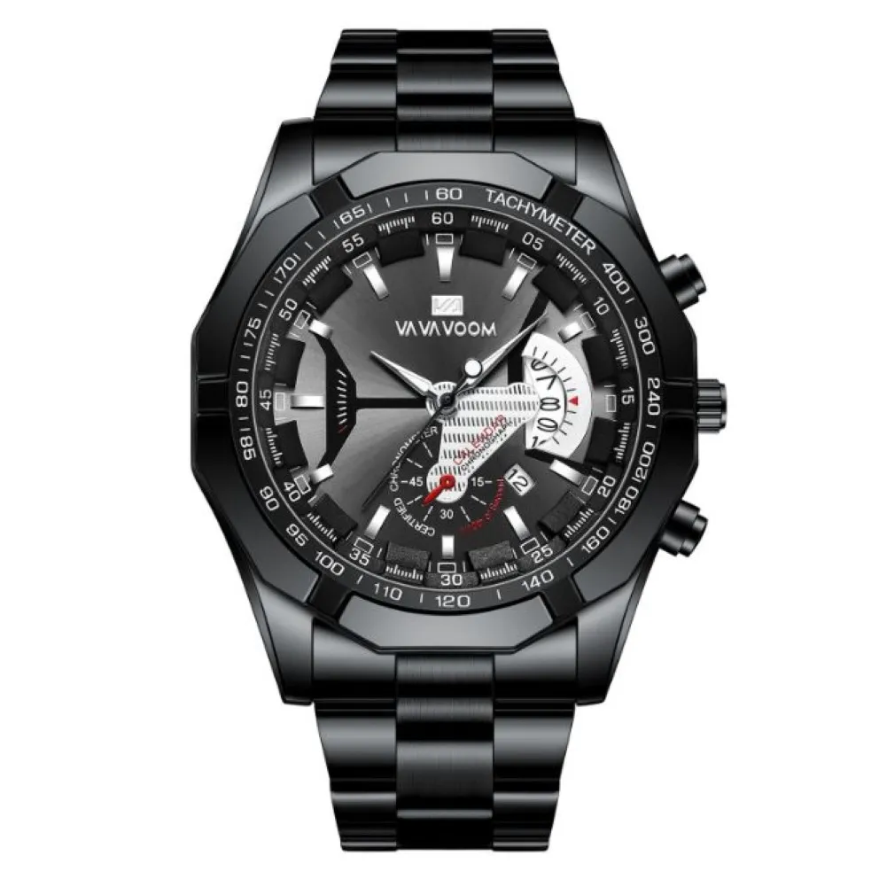 Gute Qualität Freizeit Sport Leuchtzeiger Edelstahl Herrenuhr Quarzuhren Kalender Smart Armbanduhren VAVAVoom Brand216R